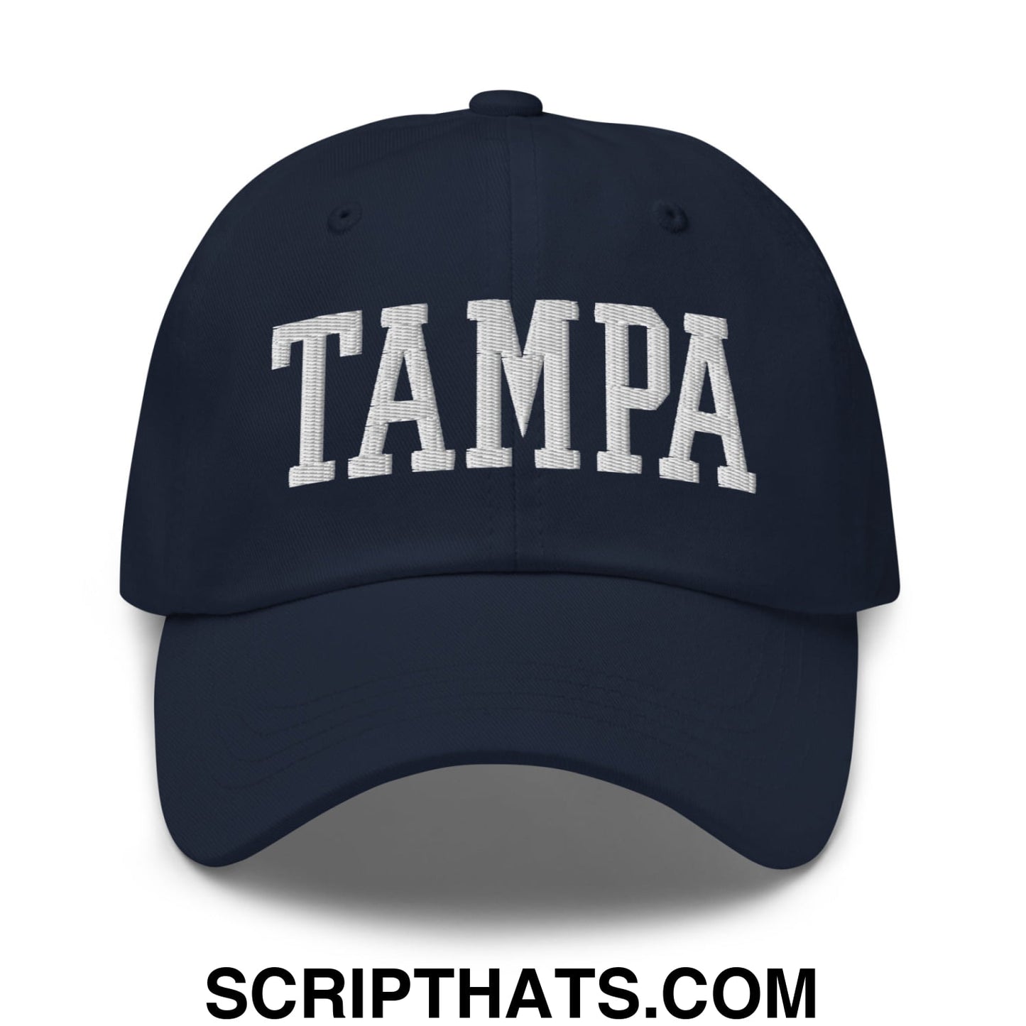 Tampa Varsity College Block Embroidered Unstructured Dad Hat Navy