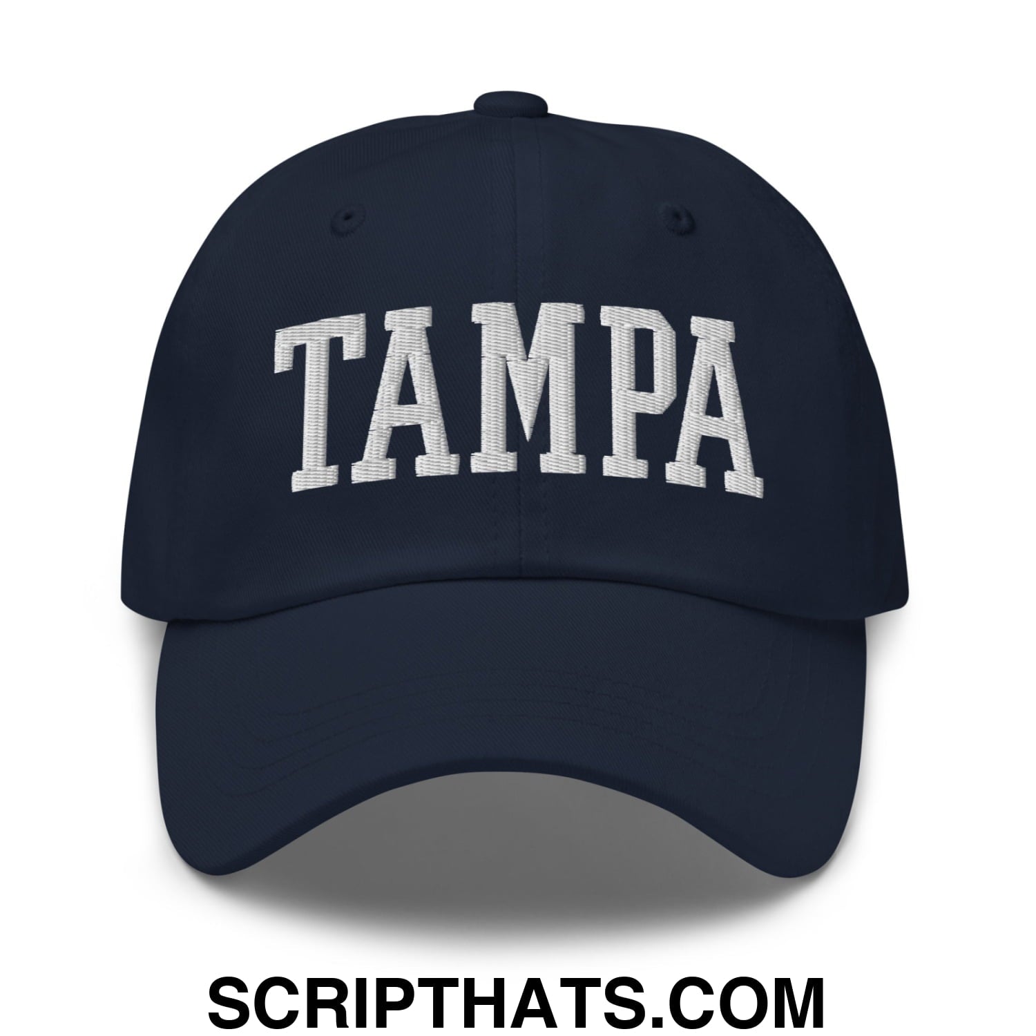 Tampa Varsity College Block Embroidered Unstructured Dad Hat Navy