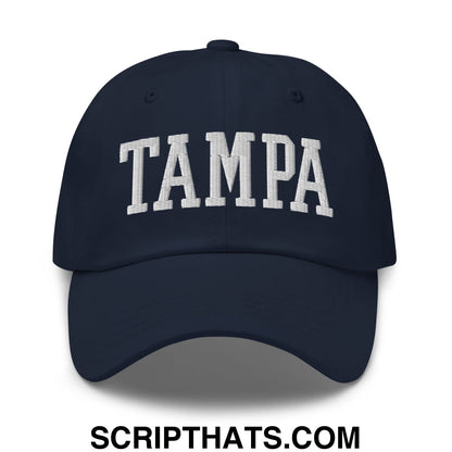 Tampa Varsity College Block Embroidered Unstructured Dad Hat Navy