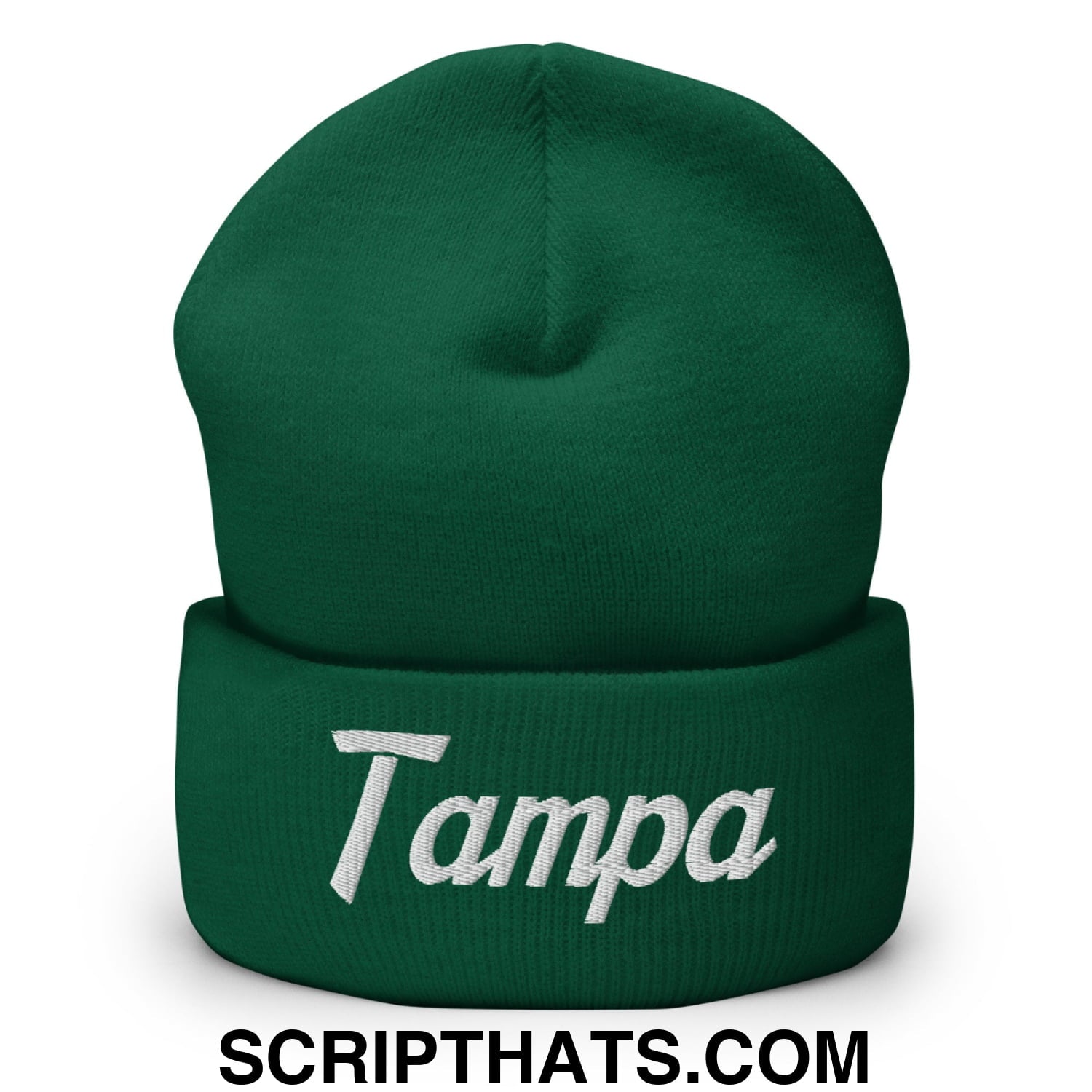 Tampa Vintage Sports Script Embroidered Knit Cuffed Beanie Spruce