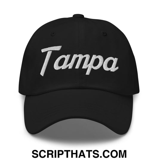 Tampa Vintage Sports Script Embroidered Unstructured Dad Hat Black