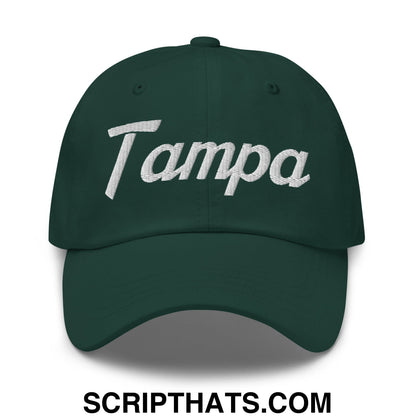 Tampa Vintage Sports Script Embroidered Unstructured Dad Hat Spruce