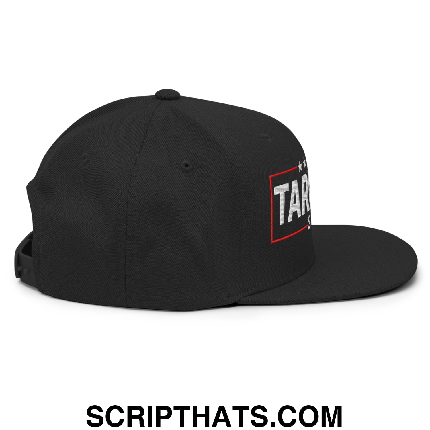 Tariffied 2025 Anti-Tariff Embroidered Flat Bill Brim Snapback Hat Black