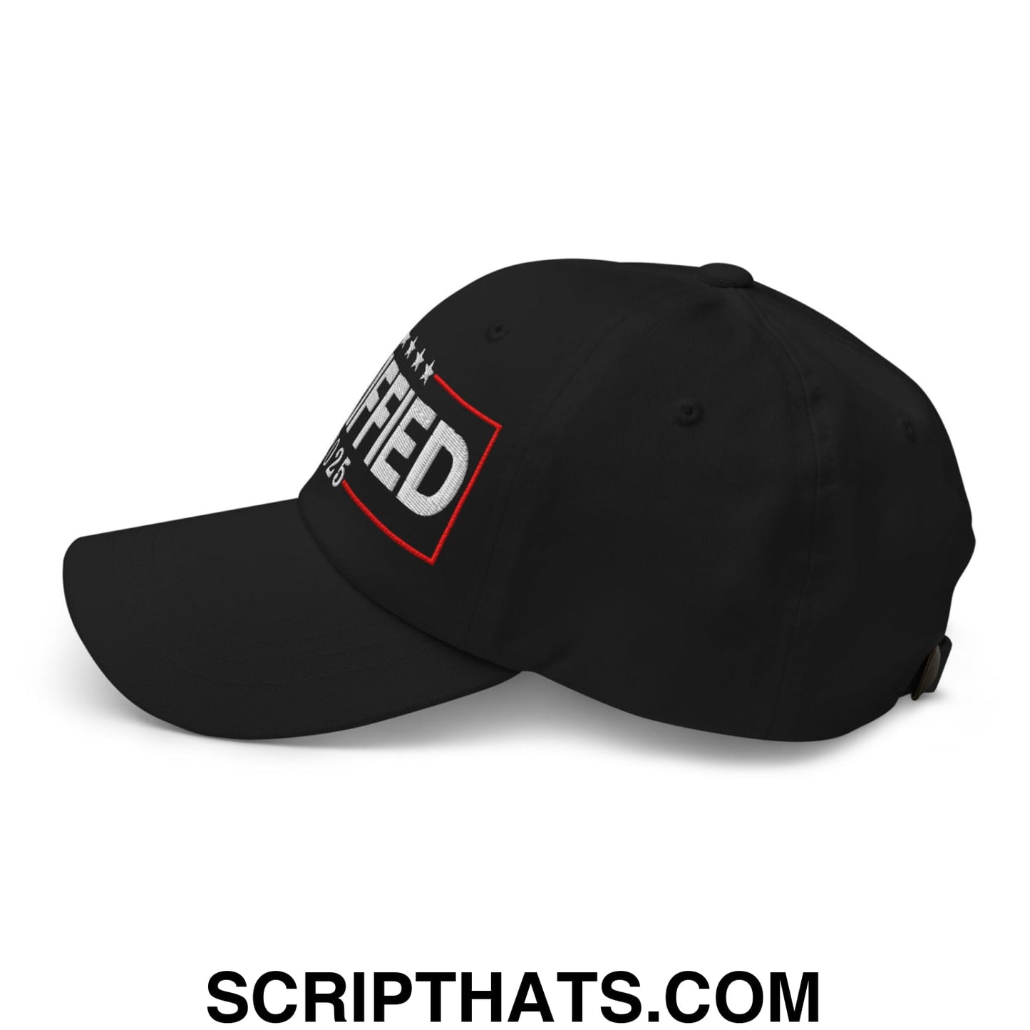 Tariffied 2025 Anti-Tariff Embroidered Unstructured Dad Hat Black