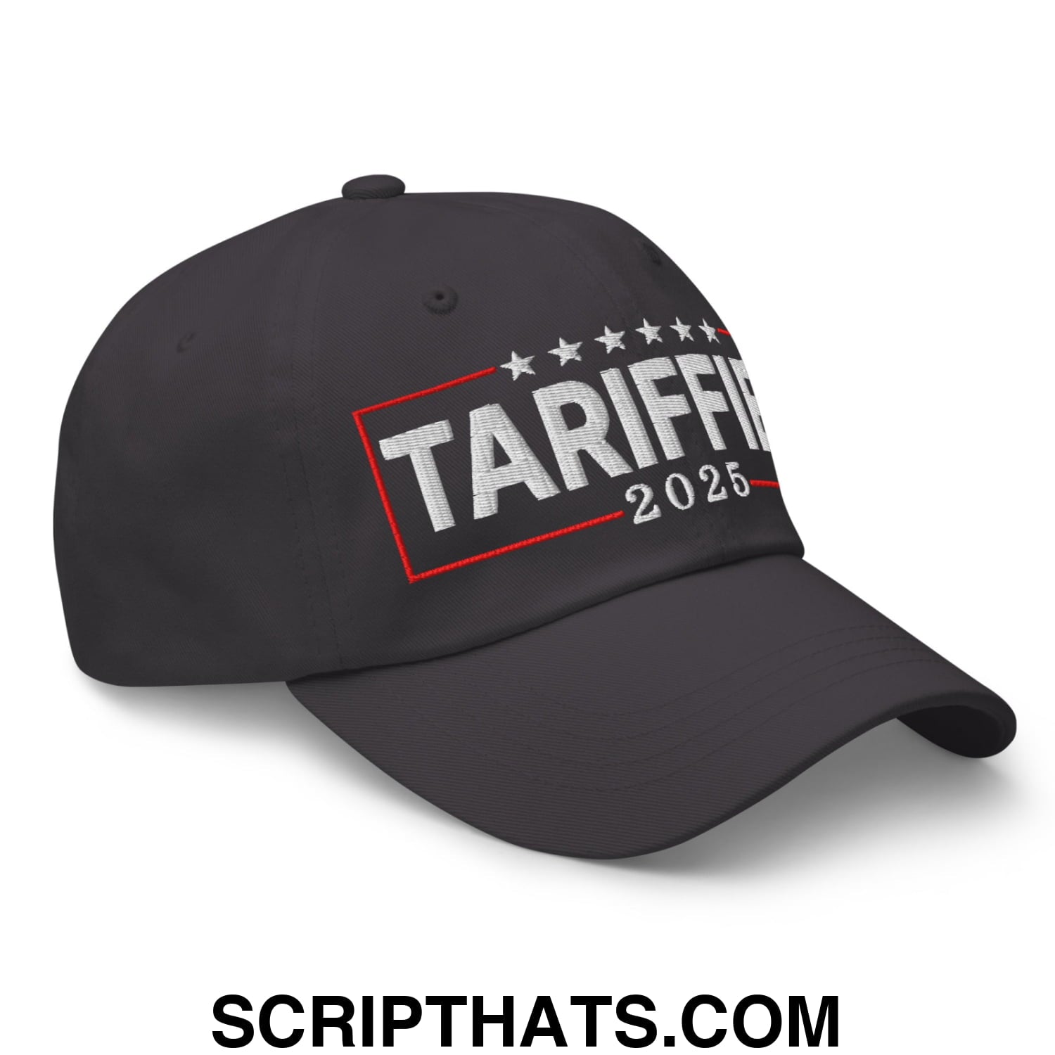 Tariffied 2025 Anti-Tariff Embroidered Unstructured Dad Hat Dark Grey