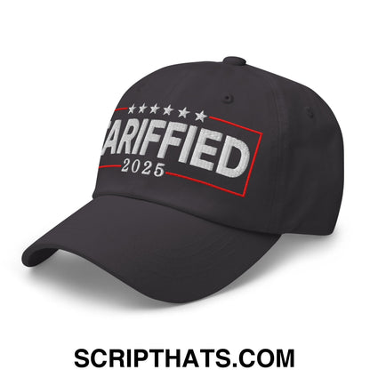 Tariffied 2025 Anti-Tariff Embroidered Unstructured Dad Hat Dark Grey