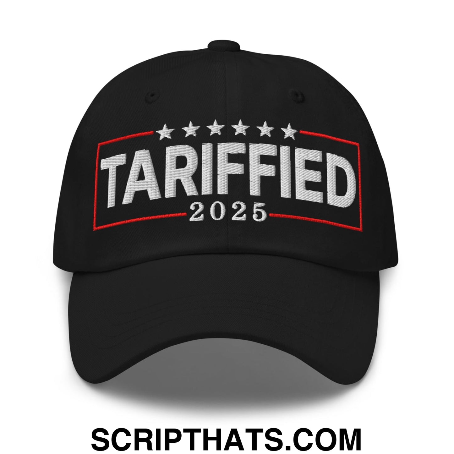 Tariffied 2025 Anti-Tariff Embroidered Unstructured Dad Hat Black