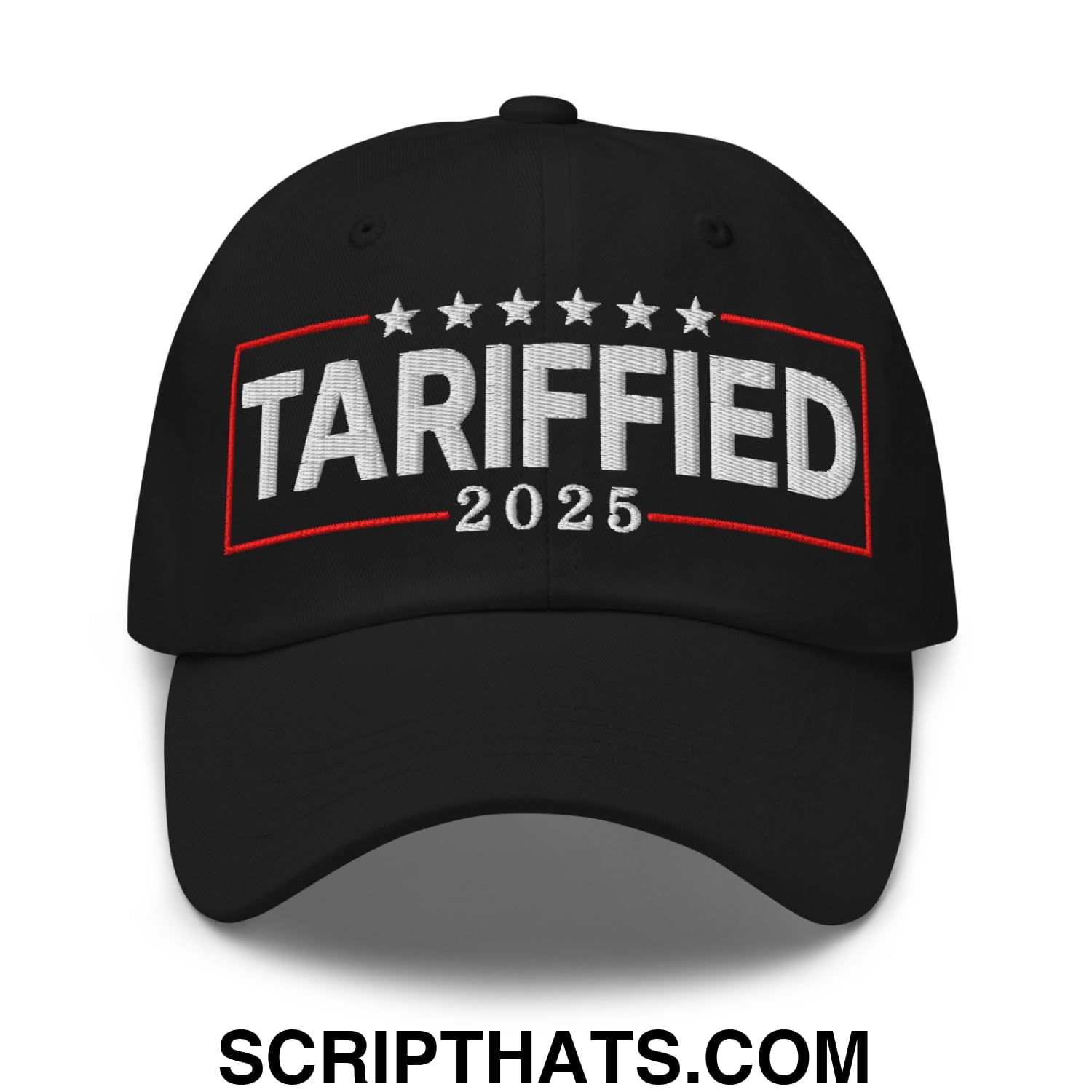 Tariffied 2025 Anti-Tariff Embroidered Unstructured Dad Hat Black