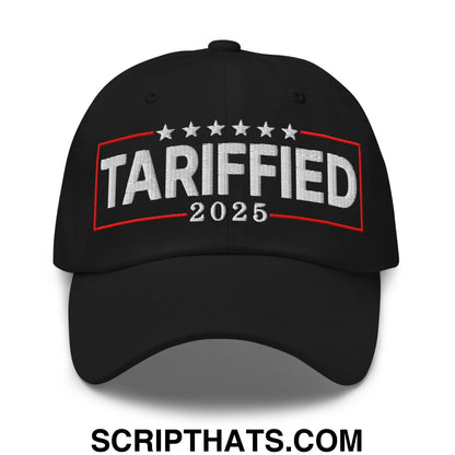 Tariffied 2025 Anti-Tariff Embroidered Unstructured Dad Hat Black
