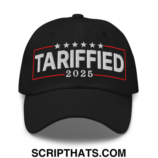 Tariffied 2025 Anti-Tariff Embroidered Unstructured Dad Hat Black