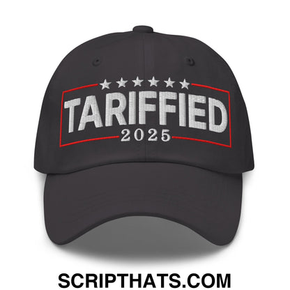 Tariffied 2025 Anti-Tariff Embroidered Unstructured Dad Hat Dark Grey