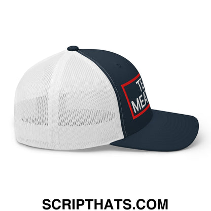 Team Meatball Embroidered Mesh Trucker Hat Navy White