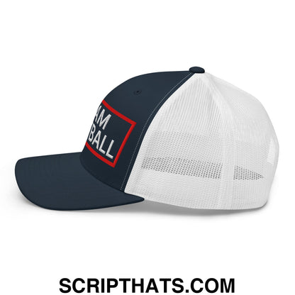 Team Meatball Embroidered Mesh Trucker Hat Navy White