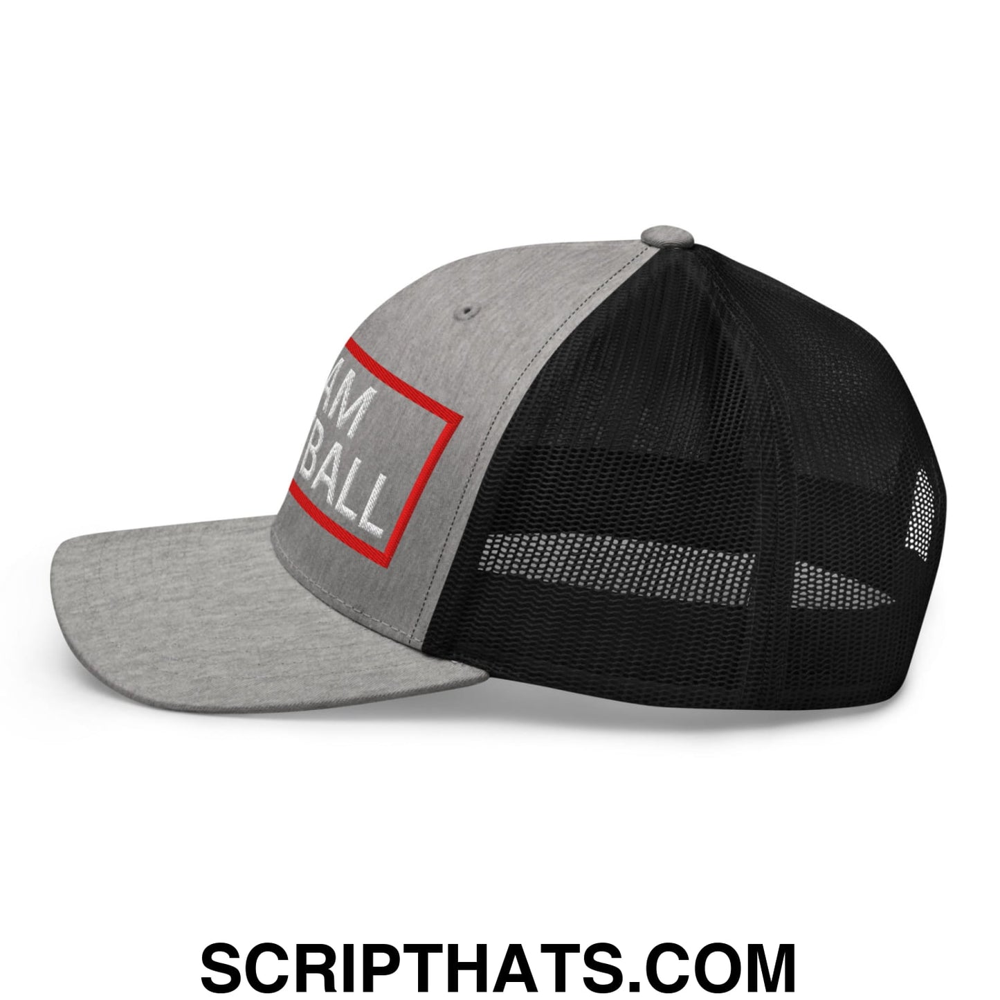 Team Meatball Embroidered Mesh Trucker Hat Heather Black