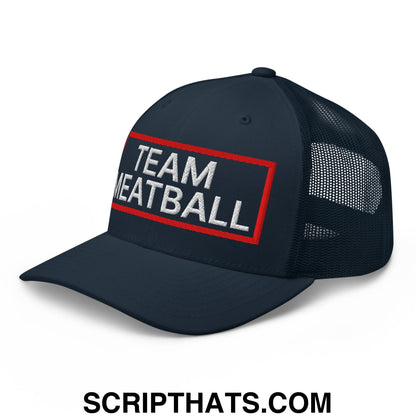 Team Meatball Embroidered Mesh Trucker Hat Navy