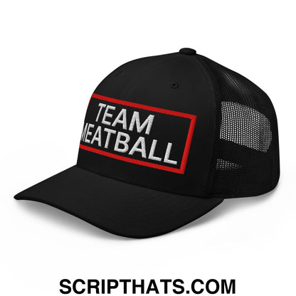 Team Meatball Embroidered Mesh Trucker Hat Black