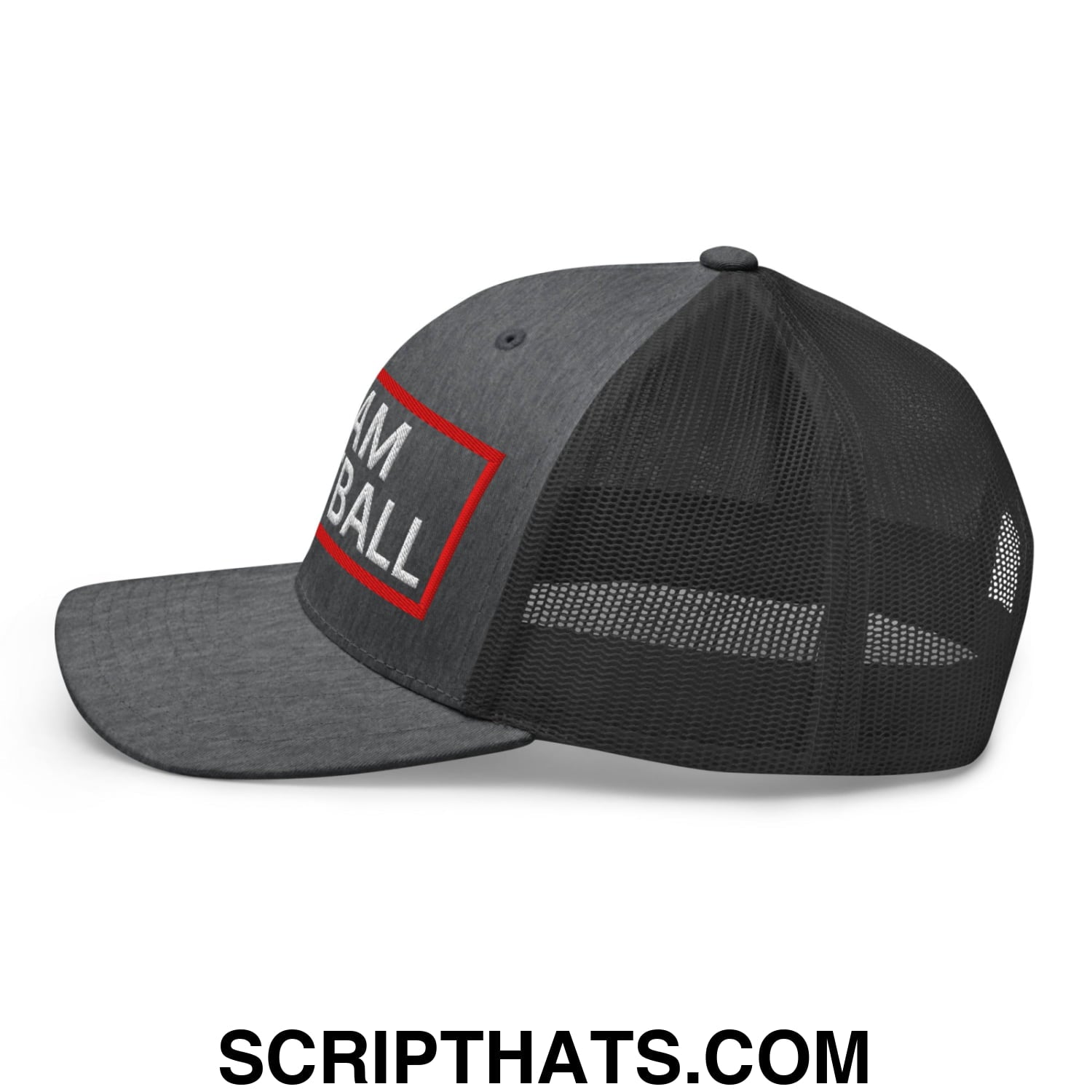 Team Meatball Embroidered Mesh Trucker Hat Dark Heather Gray