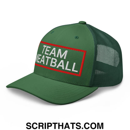 Team Meatball Embroidered Mesh Trucker Hat Evergreen