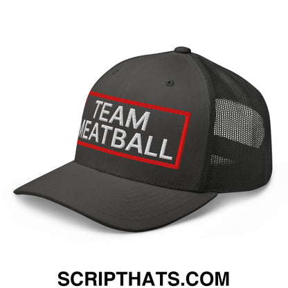 Team Meatball Embroidered Mesh Trucker Hat Charcoal