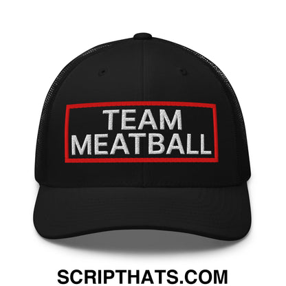 Team Meatball Embroidered Mesh Trucker Hat Black