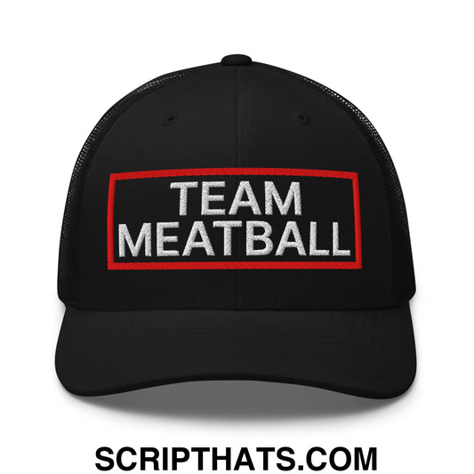 Team Meatball Embroidered Mesh Trucker Hat Black