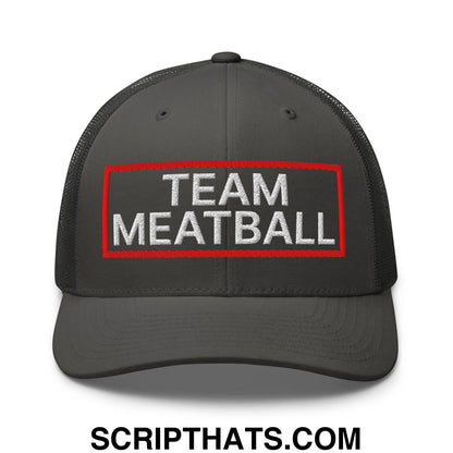 Team Meatball Embroidered Mesh Trucker Hat Charcoal