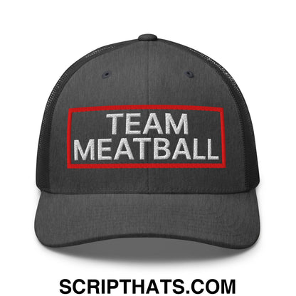 Team Meatball Embroidered Mesh Trucker Hat Dark Heather Gray