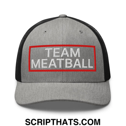 Team Meatball Embroidered Mesh Trucker Hat Heather Black