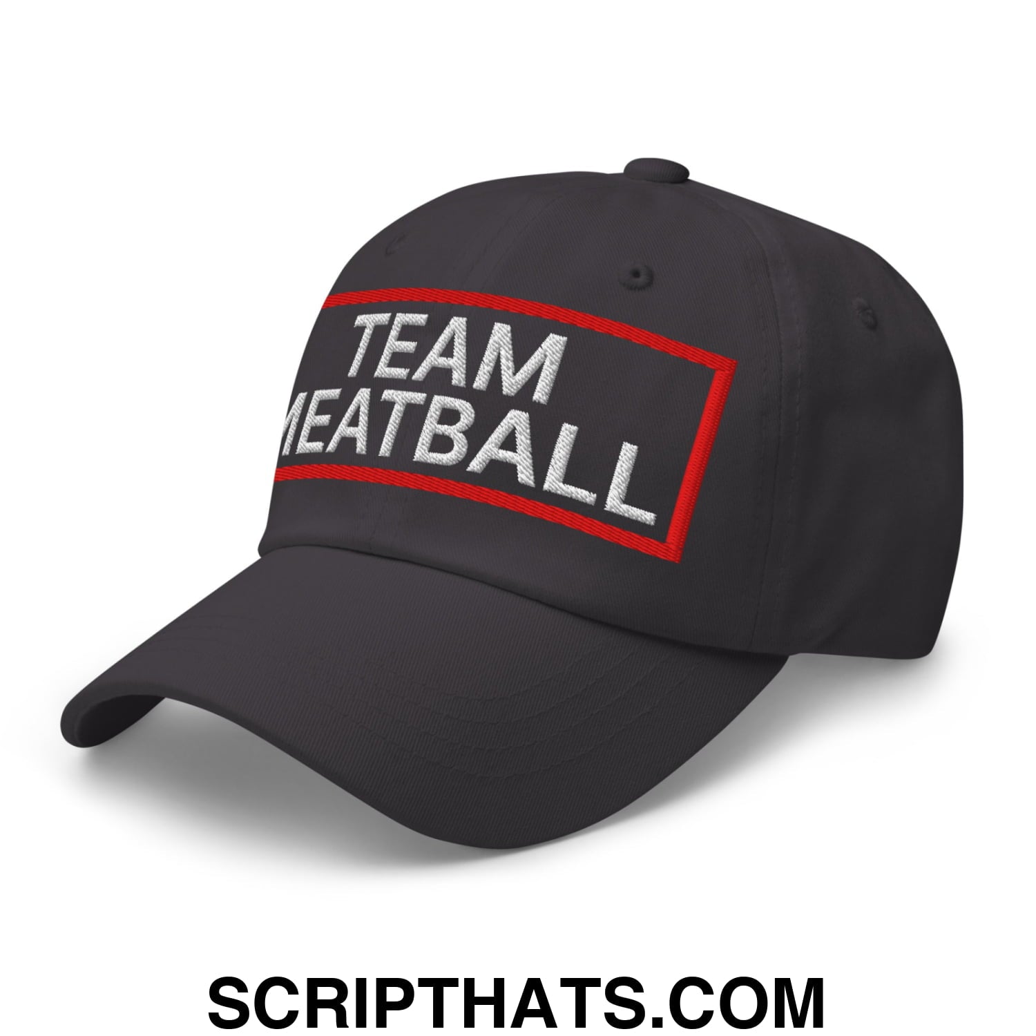 Team Meatball Embroidered Unstructured Dad Hat Dark Grey