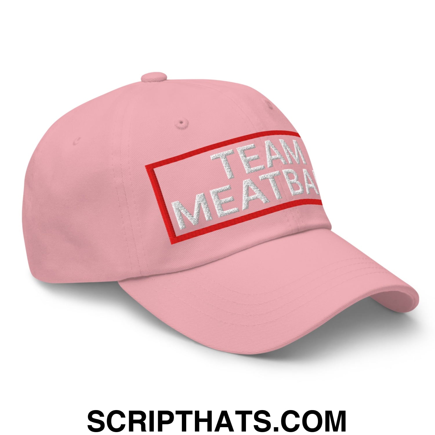 Team Meatball Embroidered Unstructured Dad Hat Pink