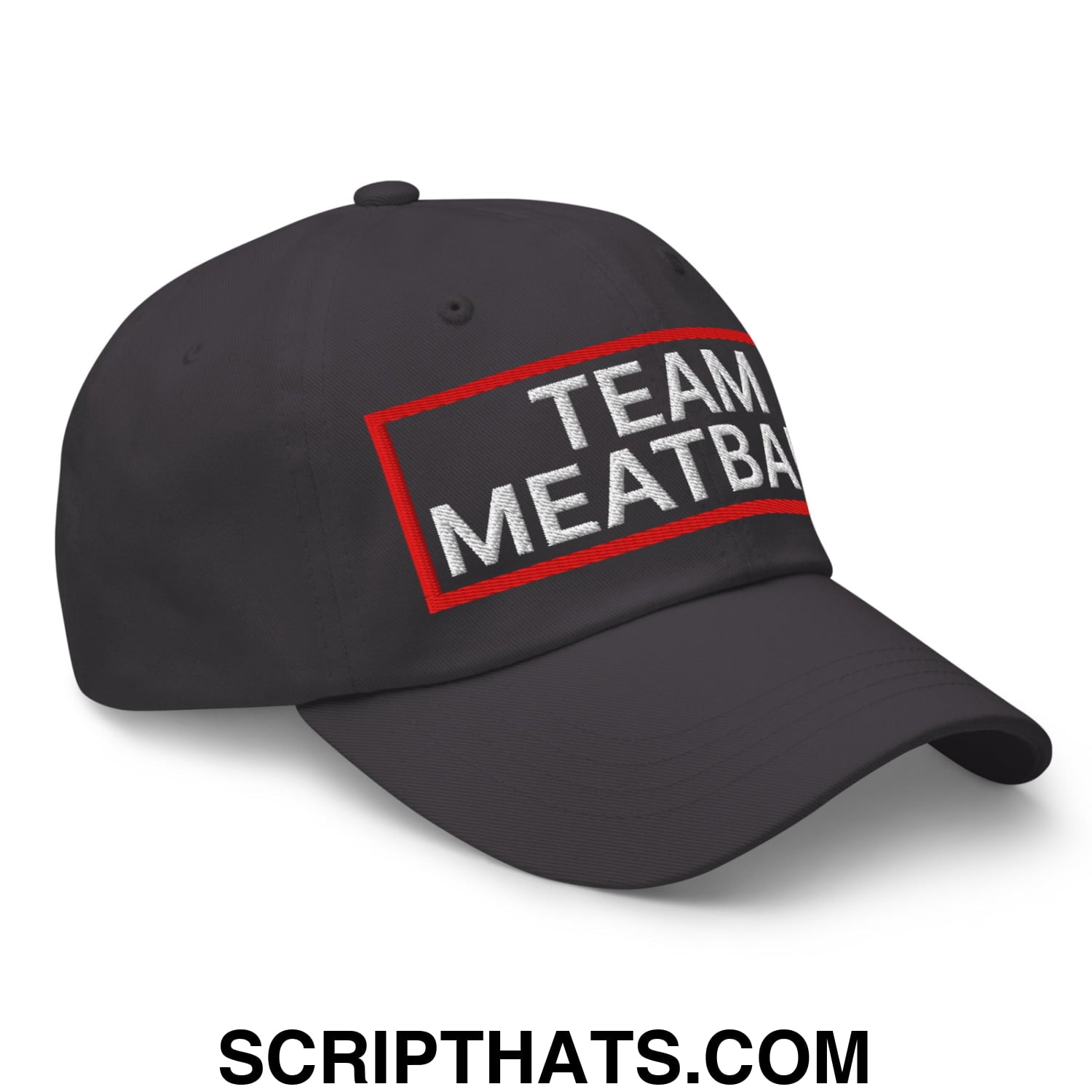 Team Meatball Embroidered Unstructured Dad Hat Dark Grey