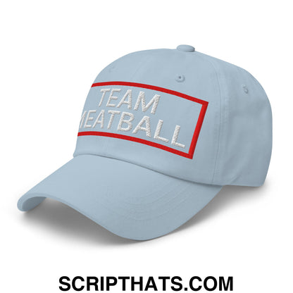 Team Meatball Embroidered Unstructured Dad Hat Light Blue