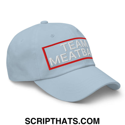 Team Meatball Embroidered Unstructured Dad Hat Light Blue