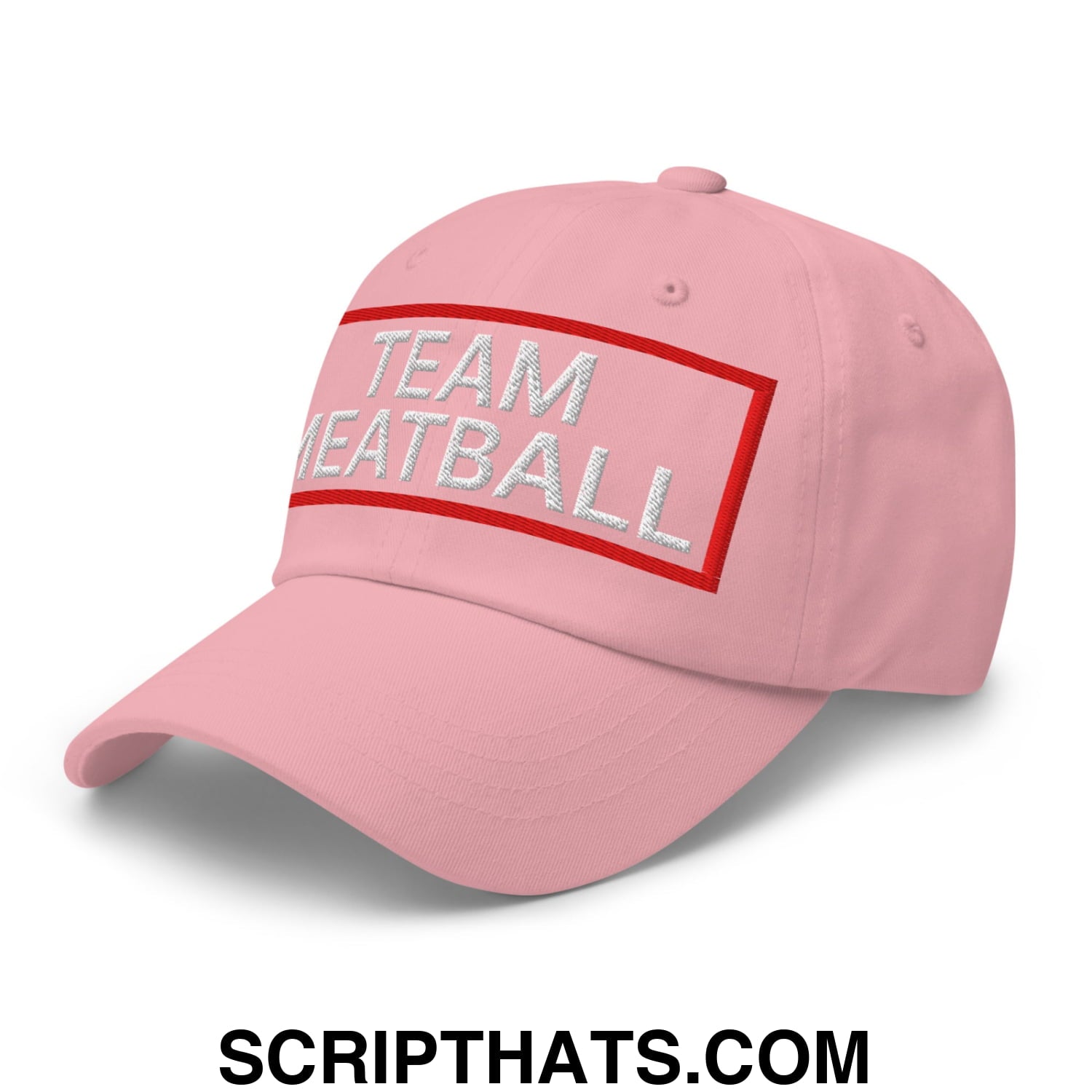 Team Meatball Embroidered Unstructured Dad Hat Pink
