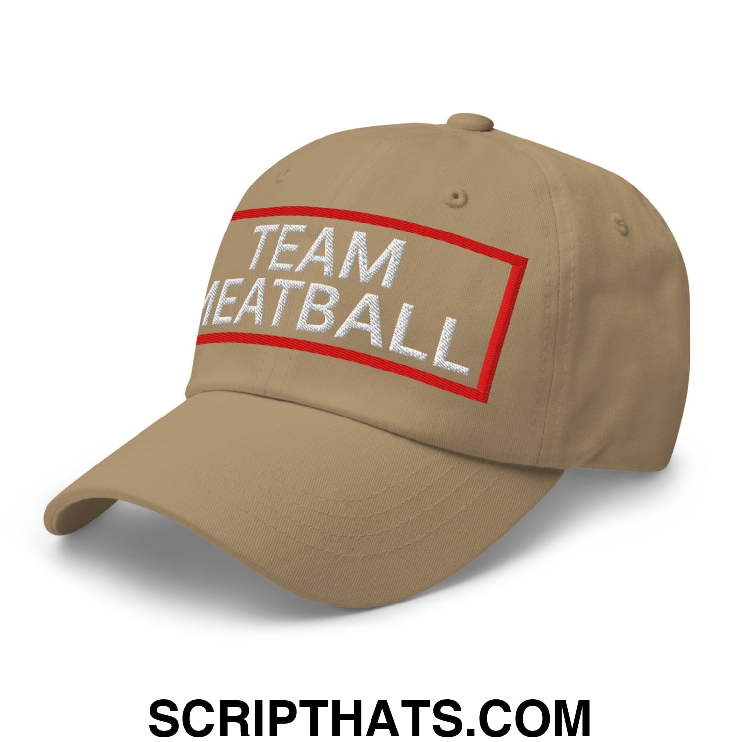 Team Meatball Embroidered Unstructured Dad Hat Khaki