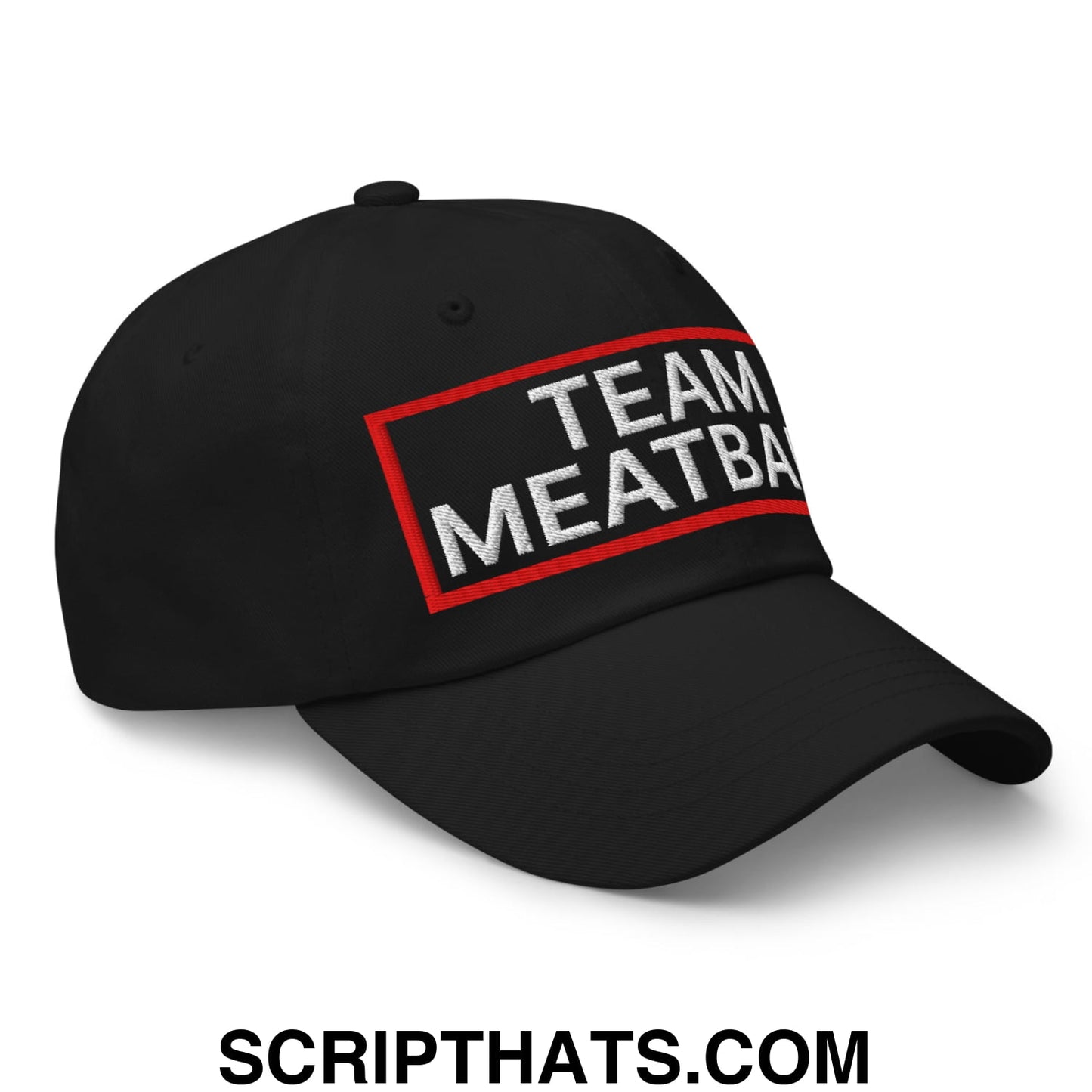 Team Meatball Embroidered Unstructured Dad Hat Black