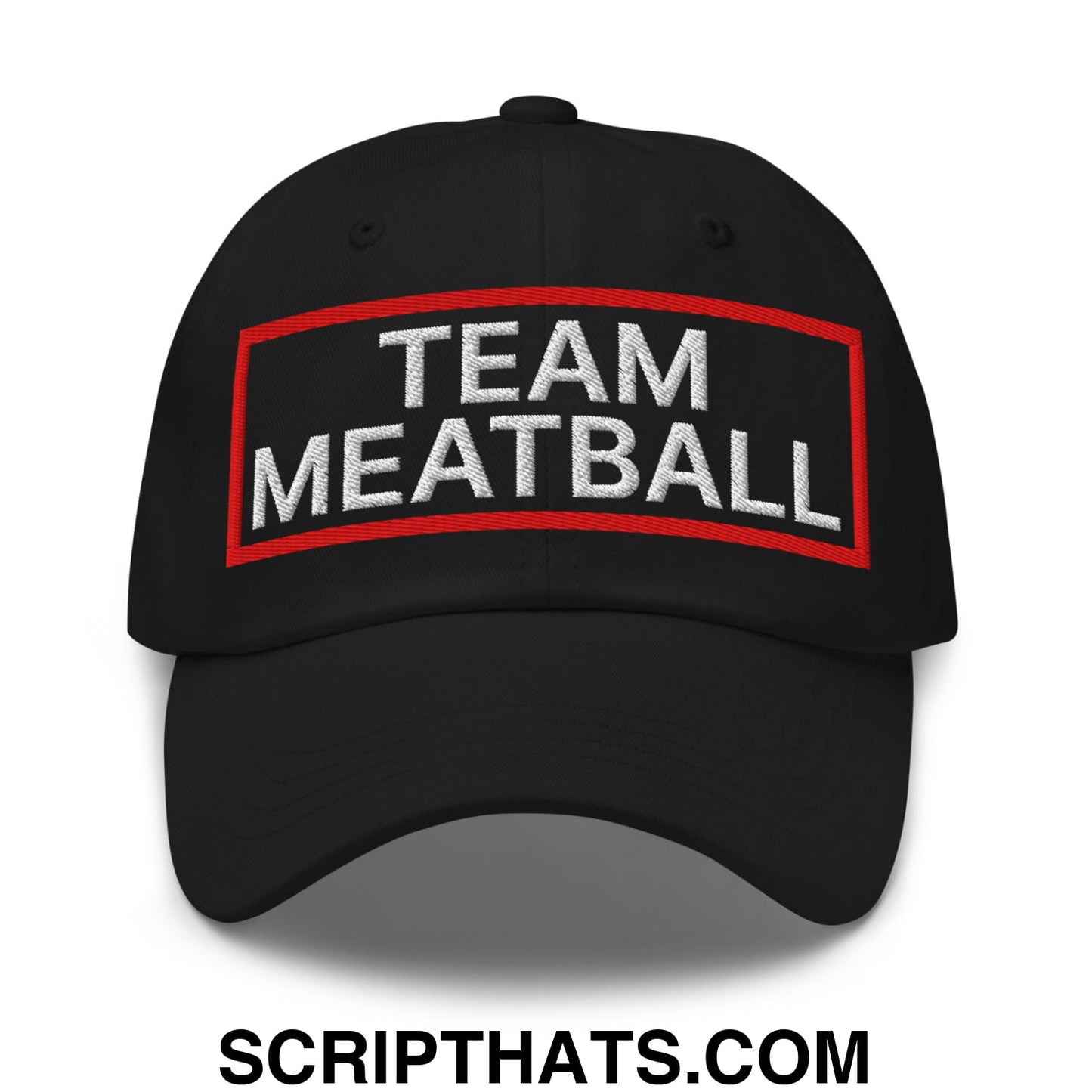 Team Meatball Embroidered Unstructured Dad Hat Black