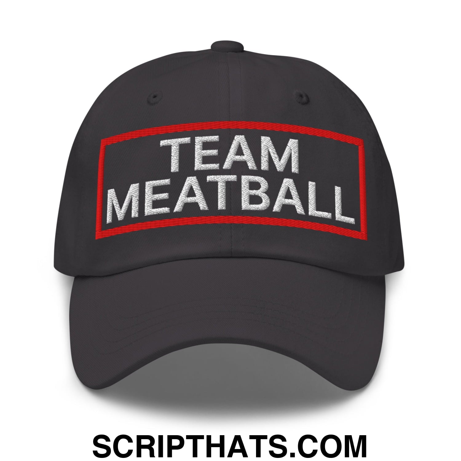 Team Meatball Embroidered Unstructured Dad Hat Dark Grey