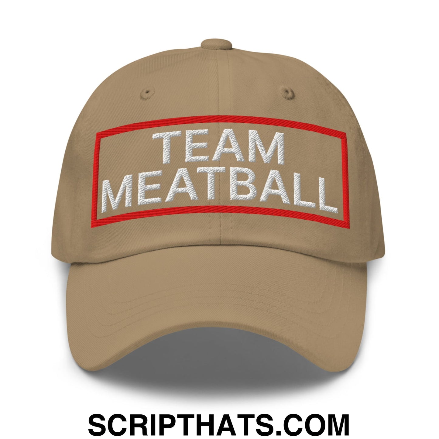 Team Meatball Embroidered Unstructured Dad Hat Khaki