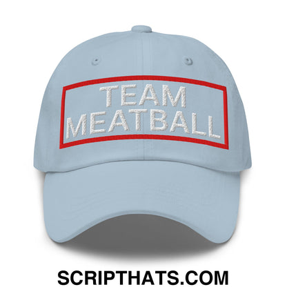 Team Meatball Embroidered Unstructured Dad Hat Light Blue