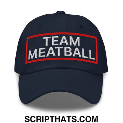 Team Meatball Embroidered Unstructured Dad Hat Navy