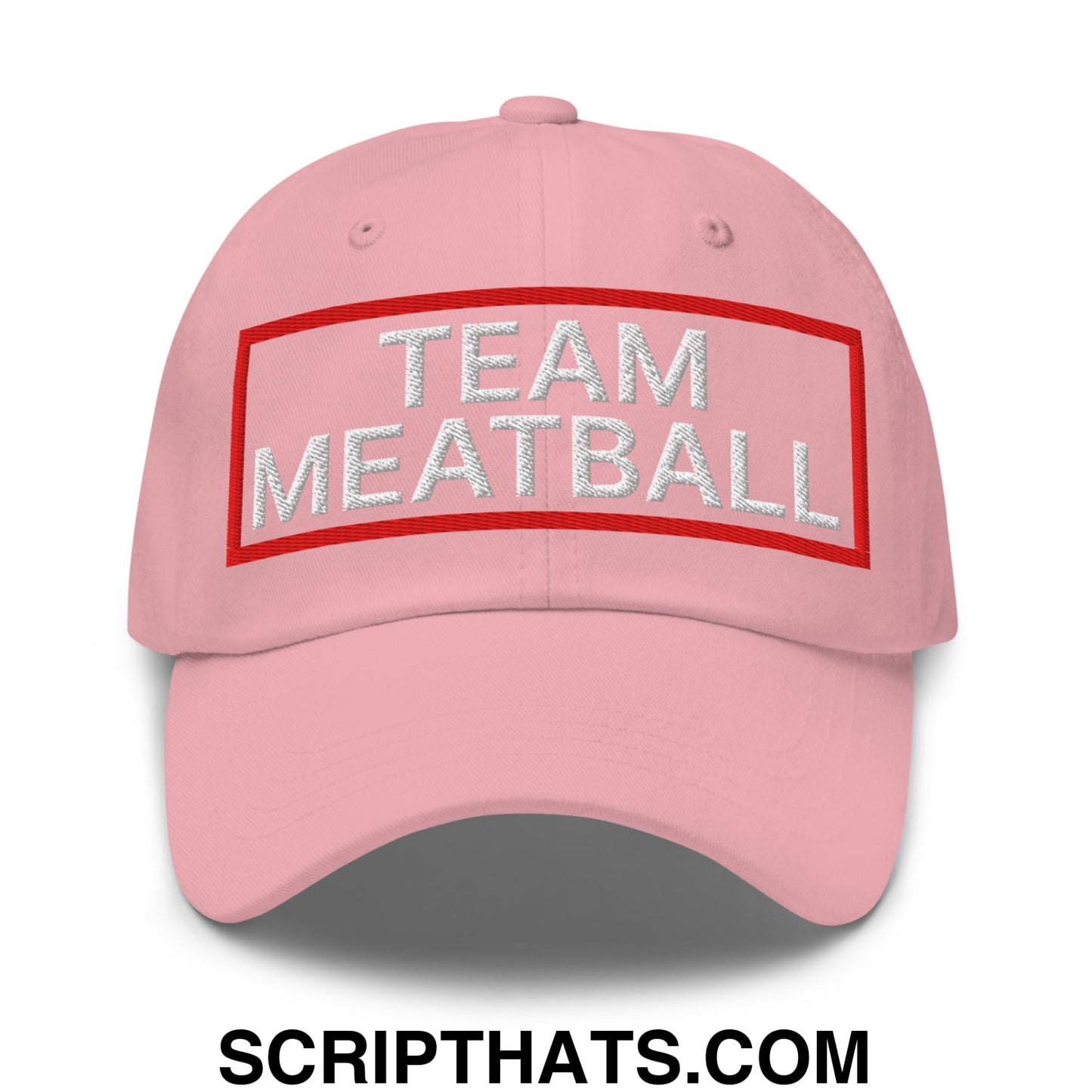 Team Meatball Embroidered Unstructured Dad Hat Pink