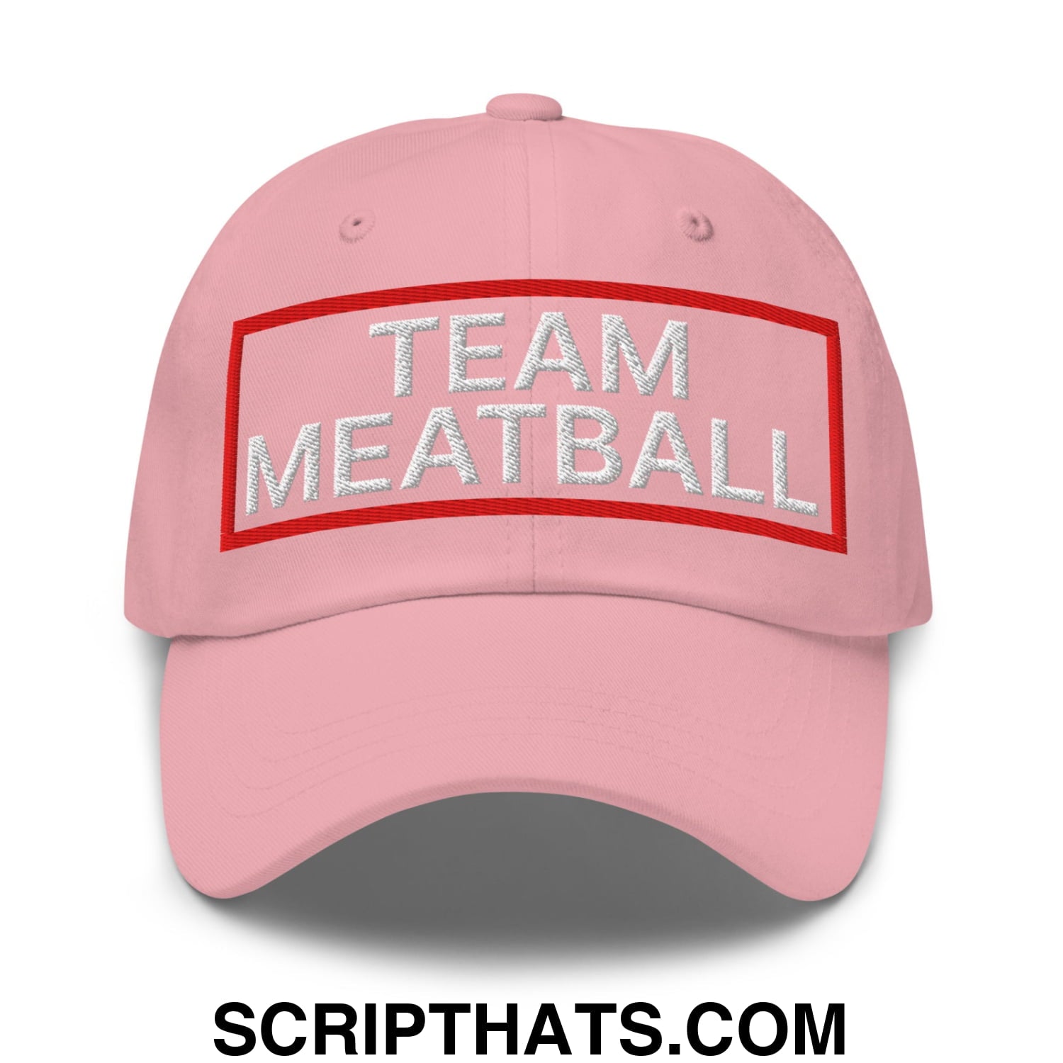 Team Meatball Embroidered Unstructured Dad Hat Pink