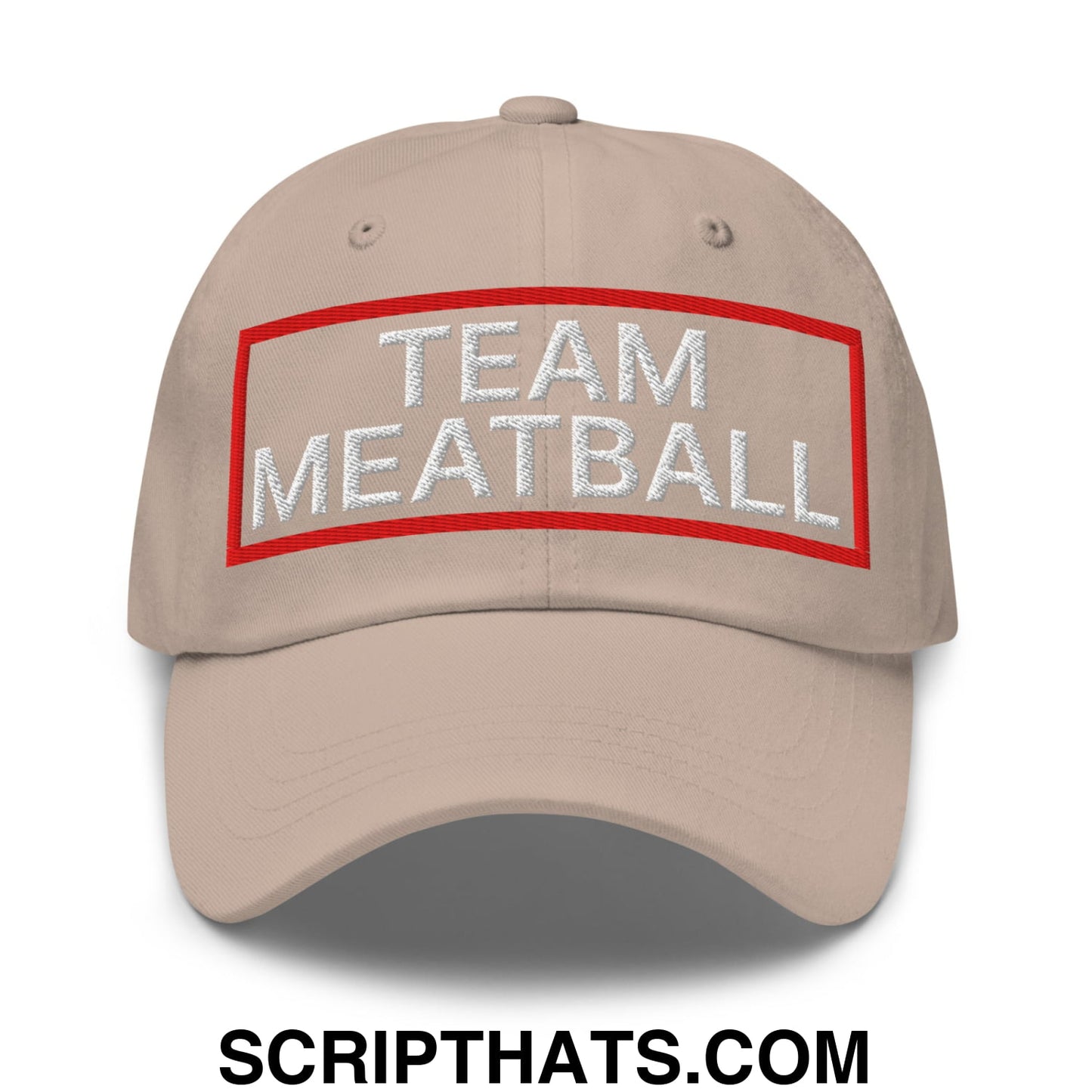 Team Meatball Embroidered Unstructured Dad Hat Stone