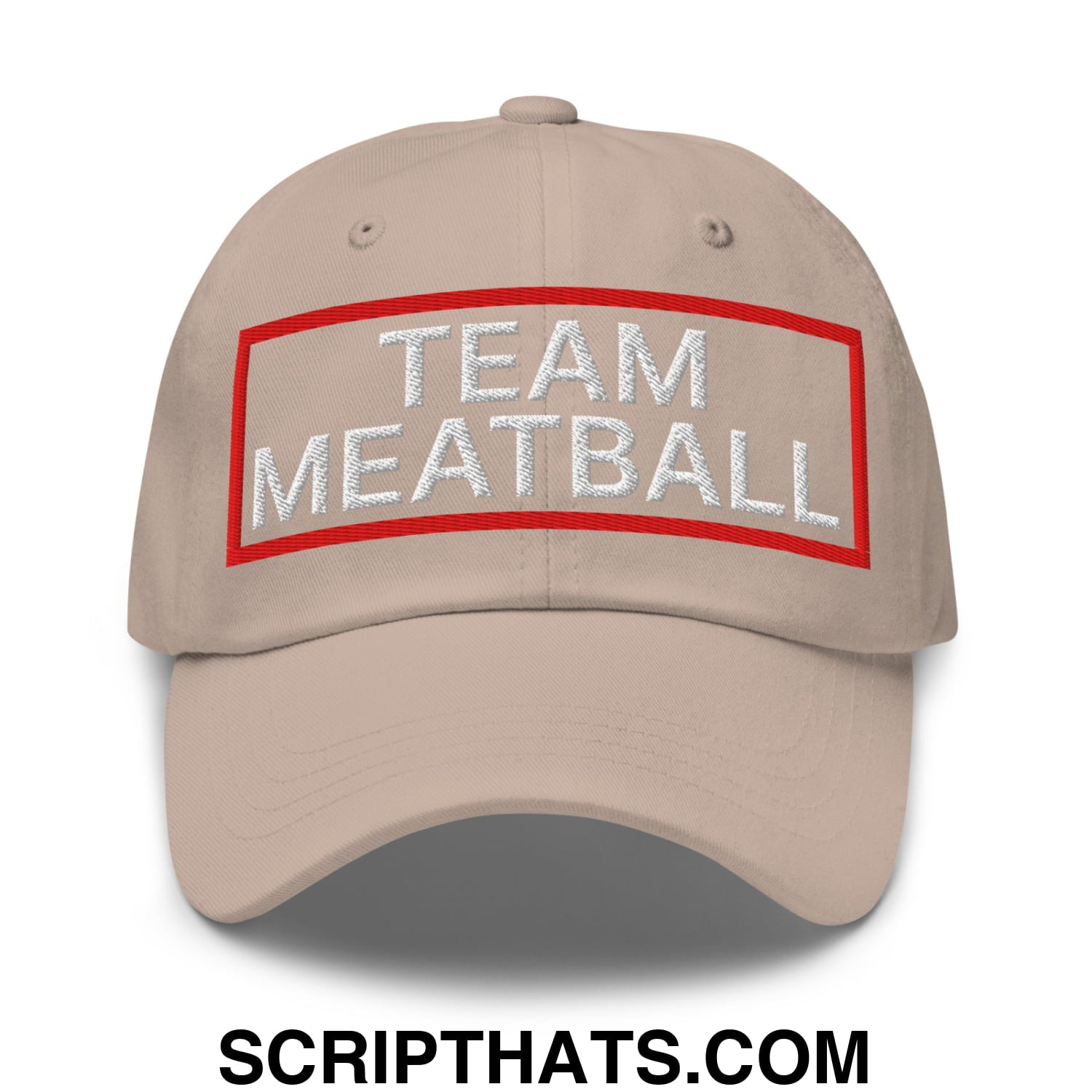 Team Meatball Embroidered Unstructured Dad Hat Stone