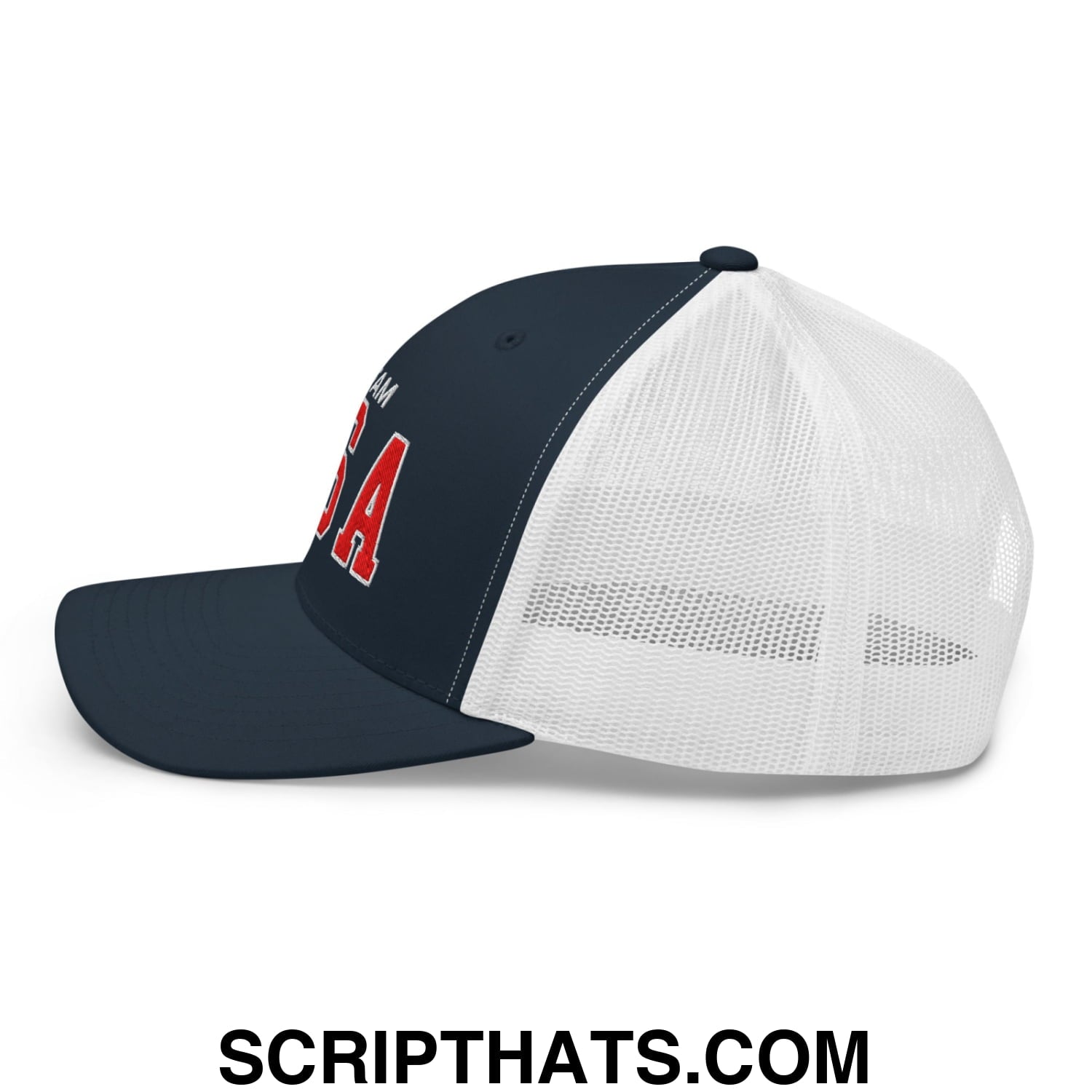 Team USA Embroidered Mesh Trucker Hat Navy White