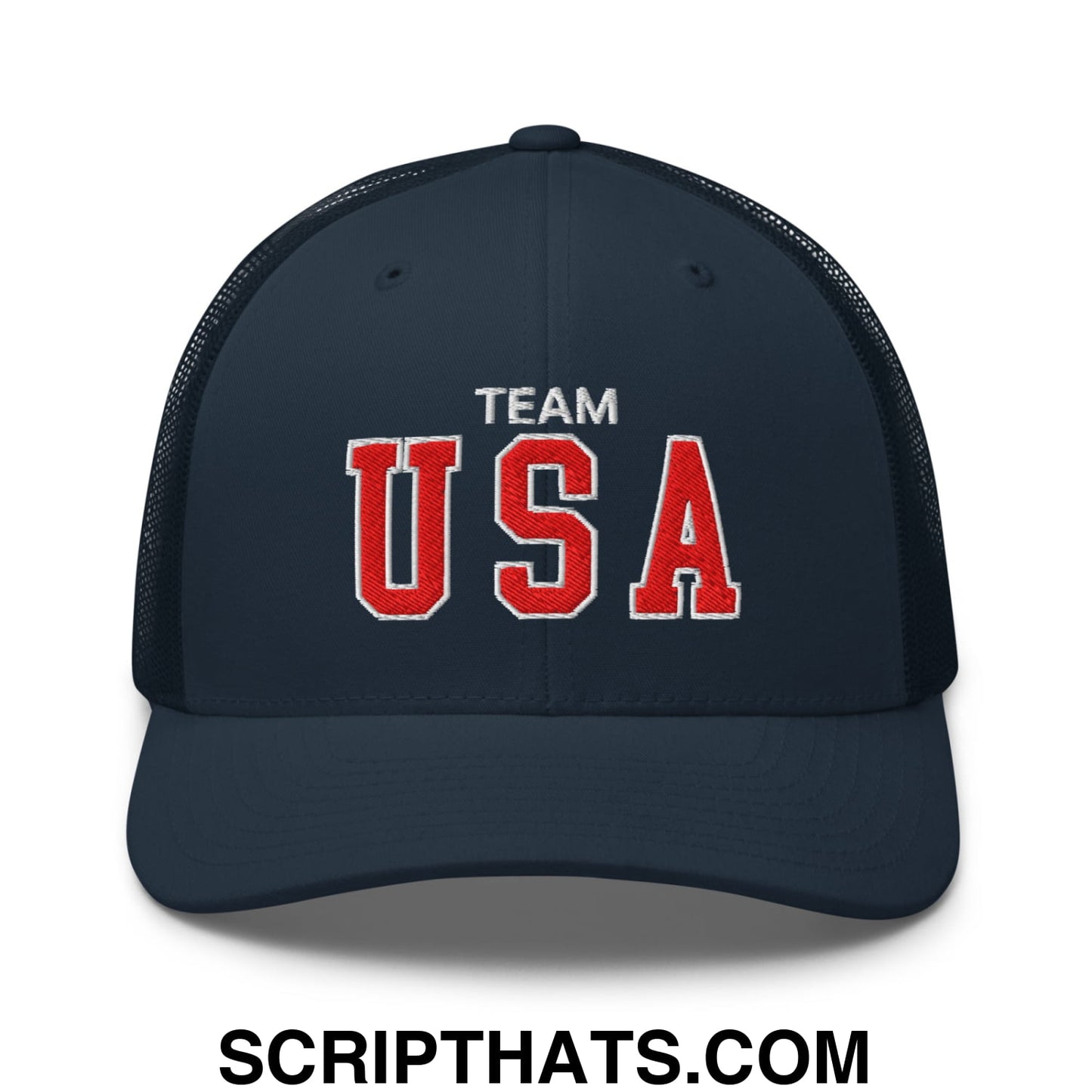 Team USA Embroidered Mesh Trucker Hat Navy
