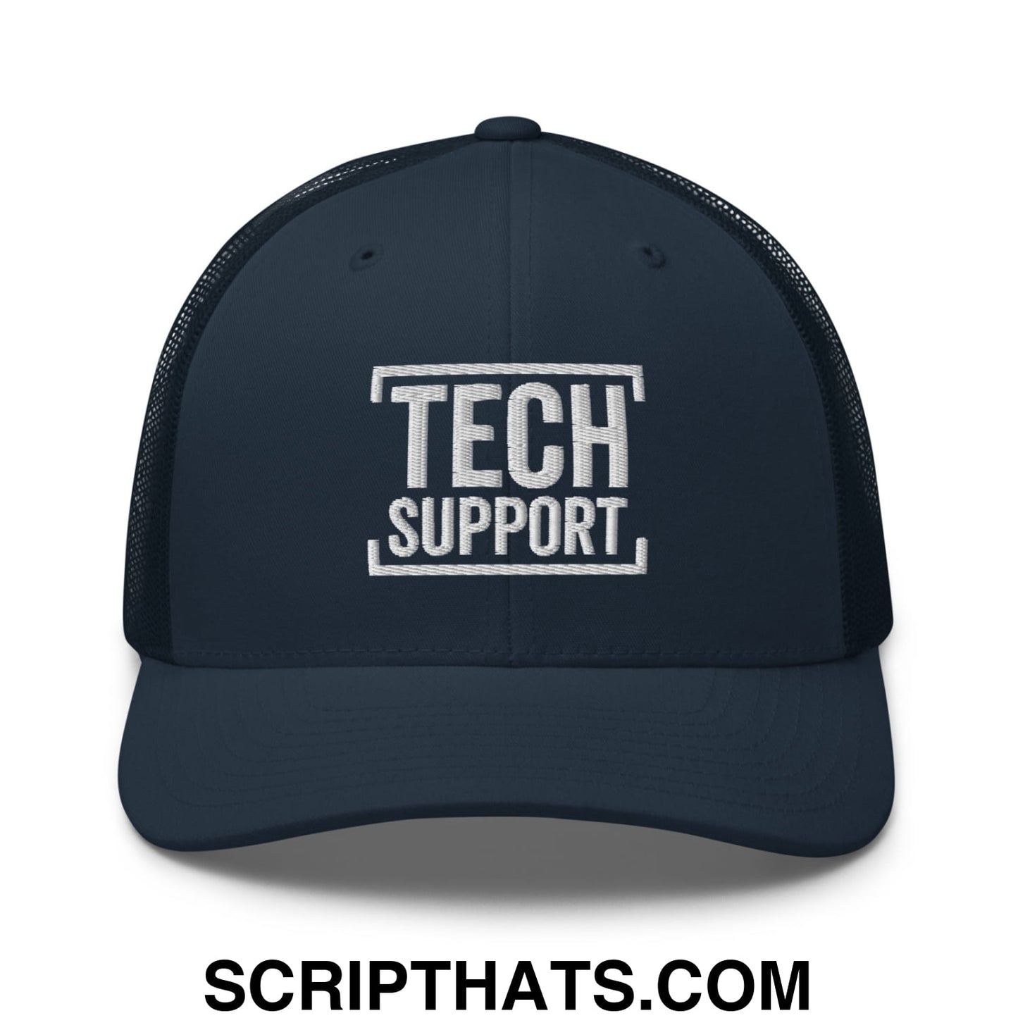 Tech Support Embroidered Mesh Trucker Hat Navy