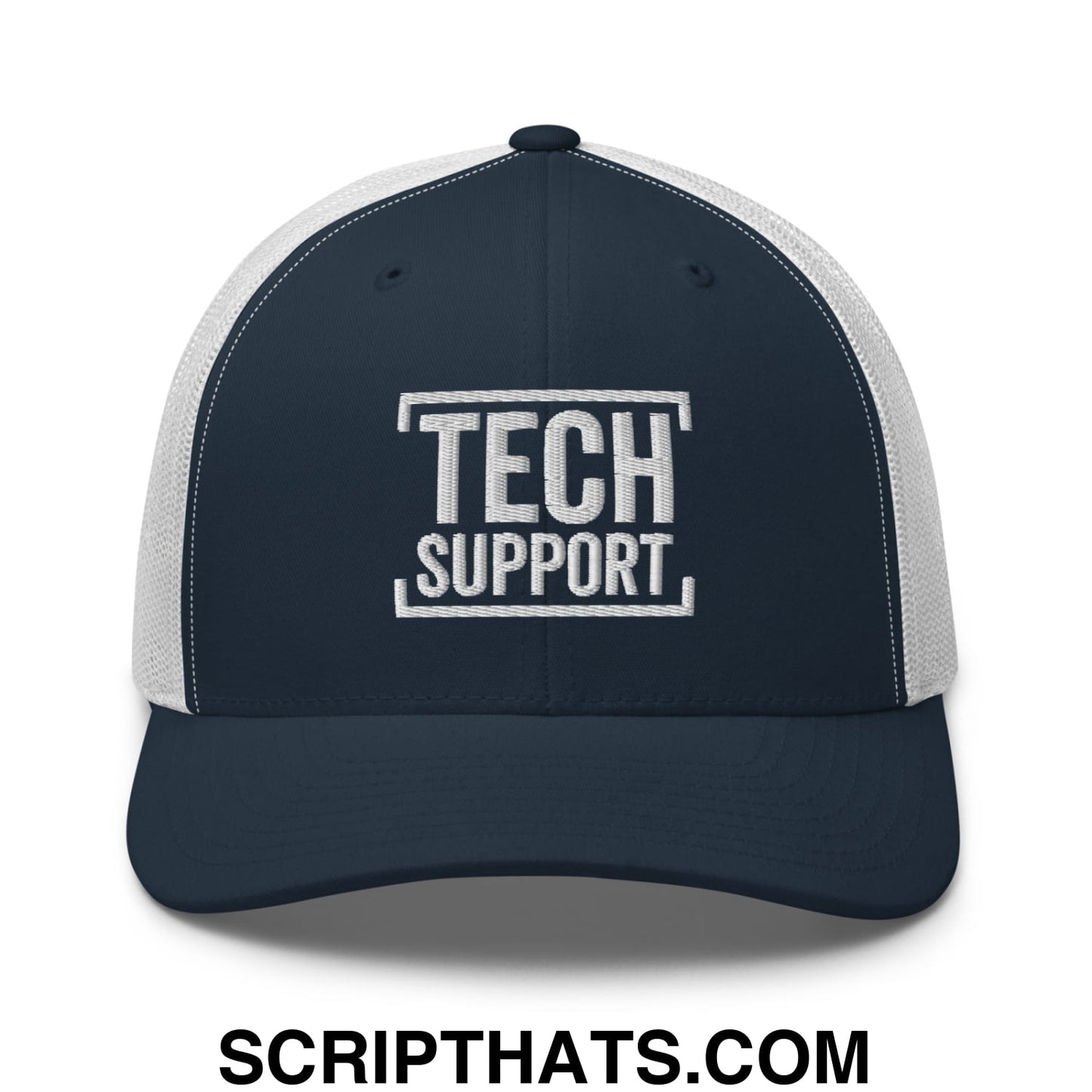 Tech Support Embroidered Mesh Trucker Hat Navy White