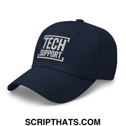Tech Support Embroidered Unstructured Dad Hat Navy